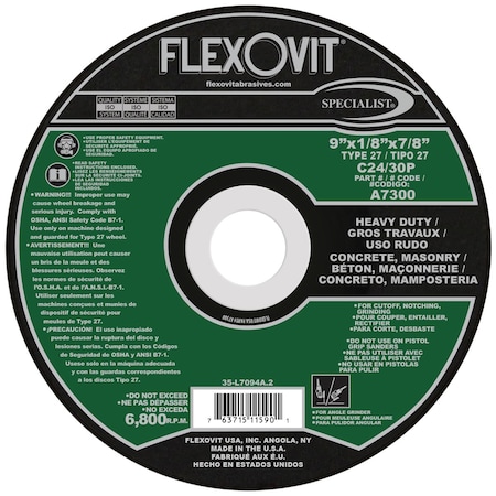 Flexovit DEPRESSED CENTER COMBINATION WHEEL A7300